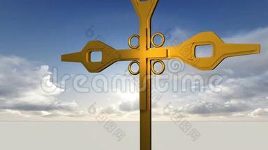 空中的金属十字架